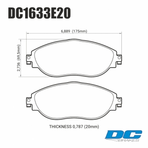 Колодки тормозные DC1633E20 DC Brakes  RT.2 перед VW GOLF VII; Tiguan; A3 8V; Skoda Octavia, Kodiaq ― MaxiSport Tuning