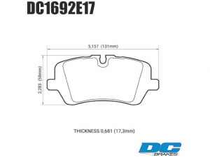 Колодки тормозные DC1692E17 DC brakes RT.2, задние RANGE ROVER SPORT; IV; DISCOVERY V;  ― MaxiSport Tuning