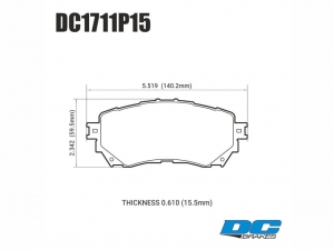 Колодки тормозные DC1711P15 DC brakes STREET STR.S+, перед Mazda 6 GJ 2012-> ― MaxiSport Tuning