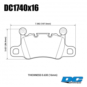 Колодки тормозные DC1740C16 DC Brakes Ceramic задние PORSCHE CAYENNE, PANAMERA PCCB (керамика) ― MaxiSport Tuning