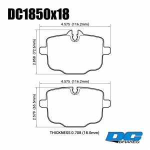 Колодки тормозные DC1850P18 DC brakes Street STR.S+,  задние BMW M3 G80; M4 G82; M5 F10; M6 F12; X5  ― MaxiSport Tuning