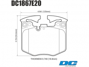Колодки тормозные DC1867E20 DC brakes RT.2, перед BMW 5 G30, 6 G32GT, X3 G01, X4 G02, 7 G11 ― MaxiSport Tuning