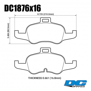 Колодки тормозные DC1876P16 DC Brakes Street STR.S+ перед AUDI TT 2014-> ― MaxiSport Tuning