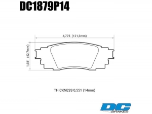 Колодки тормозные DC1879P14 DC brakes Street STR.S+, задние TOYOTA CAMRY V70; LEXUS ES300h; RX ― MaxiSport Tuning