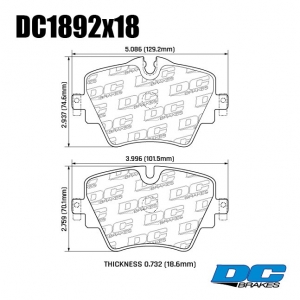 Колодки тормозные DC1892P18 DC Brakes Street STR.S+ перед BMW 3 G20; X3 G01 под СКОБУ БЕЗ M тормозов ― MaxiSport Tuning
