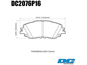 Колодки тормозные DC2076P16 DC Brakes Street STR.S+, перед TOYOTA CAMRY V70 2017->  LEXUS ES 2018-> ― MaxiSport Tuning