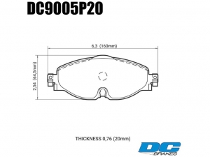 Колодки тормозные DC9005P20 DC Brakes Street STR.S+ , перед GOLF VII; Passat 3G; AUDI TT FV3; A3 8V1 ― MaxiSport Tuning