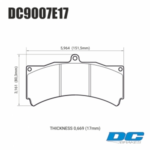 Колодки тормозные DC9007E17 DC Brakes RT.2 PROMA 6 порш, Stop Tech, JBT, Alcon, HPB, XYZ 18 mm ― MaxiSport Tuning