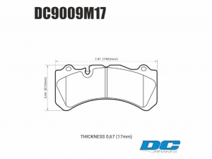 Колодки тормозные DC9009P17 DC Brakes Street STR.S+  Brembo GT 6 поршней тип J, N ― MaxiSport Tuning