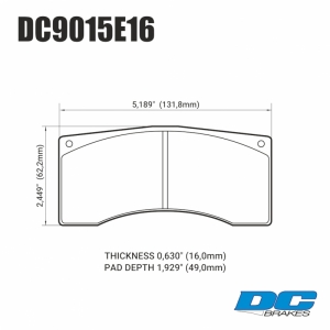 Колодки тормозные DC9015E16 DC Brakes RT.2 Alcon, Wilwood, Brembo, JBT FB4P1 ― MaxiSport Tuning