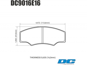 Колодки тормозные DC9016P16 DC Brakes Street STR.S+ 16mm ALCON H type; AP RACING; PROMA 4 порш ― MaxiSport Tuning