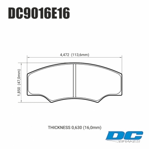 Колодки тормозные DC9016E16 DC Brakes RT.2 16mm ALCON H type; AP RACING; HPB тип 5; PROMA 4 порш ― MaxiSport Tuning