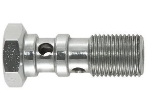 Болт (штуцер) двойной для banjo AN-04, 7/16x24 L=30 mm сталь хром Goodridge 773-44CH ― MaxiSport Tuning