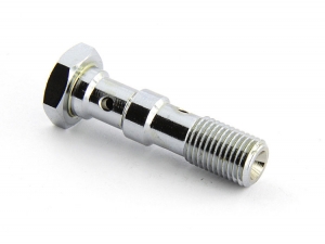 Болт (штуцер) двойной для banjo AN-04, 7/16x24 L=40 mm сталь хром Goodridge 773-44LCH ― MaxiSport Tuning