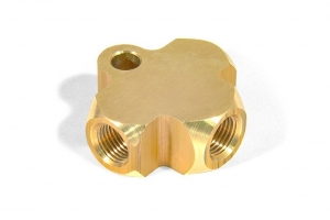 Тройник М-М-М (M10x1-M10x1-M10x1) female обратный конус бронза, T03-126 ― MaxiSport Tuning