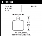 Колодки тормозные HB104N.485 HAWK HP Plus