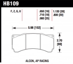 Колодки тормозные HB109U.980 HAWK DTC-70 (БЕЗ УШКА) PROMA 6 порш; StopTech; AP RACING; HPB тип 25 mm