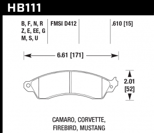 Колодки тормозные HB111F.610 HAWK HPS