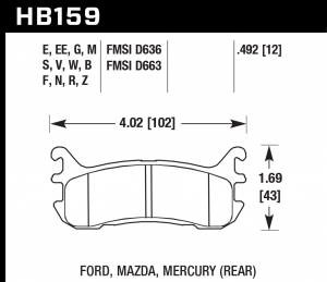 Колодки тормозные HB159N.492 HAWK HP Plus