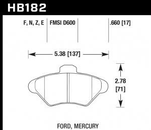 Колодки тормозные HB182Z.660 HAWK Perf. Ceramic