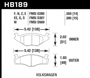 Колодки тормозные HB189Z.595 HAWK Perf. Ceramic