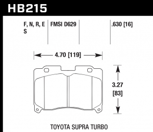 Колодки тормозные HB215R.630 HAWK Street Race; 16mm