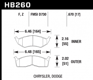 Колодки тормозные HB260Z.670 HAWK Perf. Ceramic