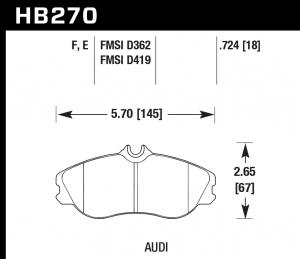 Колодки тормозные HB270F.724A HAWK HPS