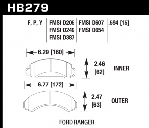 Колодки тормозные HB279Y.594 HAWK LTS
