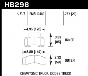 Колодки тормозные HB298Y.787 HAWK LTS