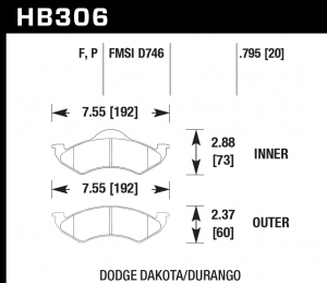 Колодки тормозные HB306P.795 HAWK SuperDuty; 20mm