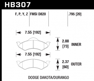 Колодки тормозные HB307Z.795 HAWK Perf. Ceramic