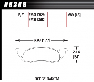 Колодки тормозные HB308Y.689 HAWK LTS