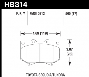 Колодки тормозные HB314Y.665 HAWK LTS