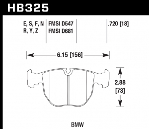 Колодки тормозные HB325N.720 HAWK HP Plus