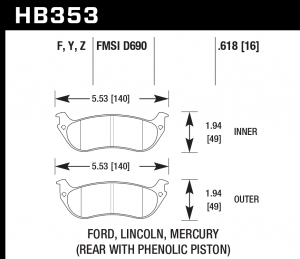 Колодки тормозные HB353Y.618 HAWK LTS