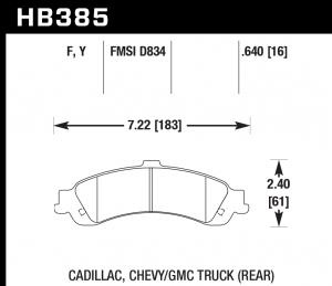 Колодки тормозные HB385Y.640 HAWK LTS
