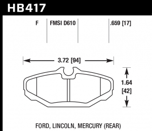 Колодки тормозные HB417F.659 HAWK HPS