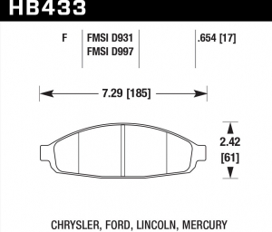Колодки тормозные HB433B.654 ― MaxiSport Tuning