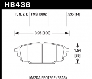 Колодки тормозные HB436N.535 HAWK HP Plus