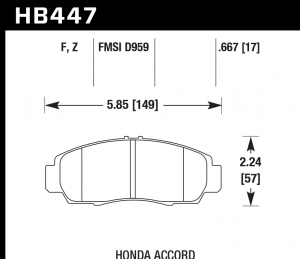 Колодки тормозные HB447Z.667 HAWK Perf. Ceramic