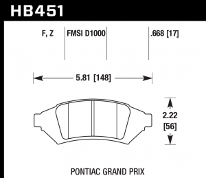 Колодки тормозные HB451F.668 HAWK HPS