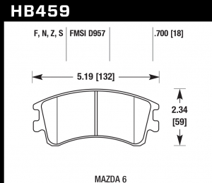 Колодки тормозные HB459F.700 HAWK HPS