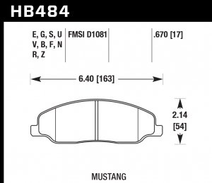 Колодки тормозные HB484N.670 HAWK HP Plus