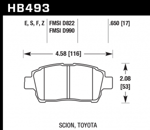Колодки тормозные HB493Z.650 HAWK Perf. Ceramic