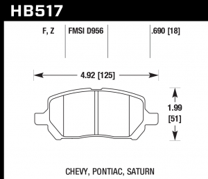 Колодки тормозные HB517F.690 HAWK HPS