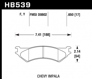 Колодки тормозные HB539Y.650 HAWK LTS