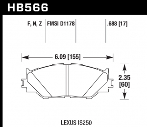 Колодки тормозные HB566N.688 HAWK HP Plus; 18mm