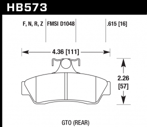 Колодки тормозные HB573F.615 HAWK HPS