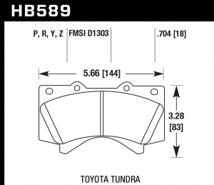 Колодки тормозные HB589P.704 HAWK SD передние  LEXUS LX570, LX450D, TOYOTA LC200, Tundra, SEQUOIA